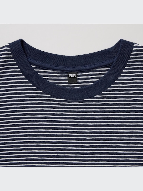 Slub Jersey Striped Cropped Short-Sleeve T-Shirt