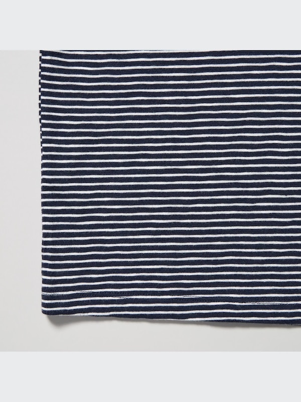 Slub Jersey Striped Cropped Short-Sleeve T-Shirt