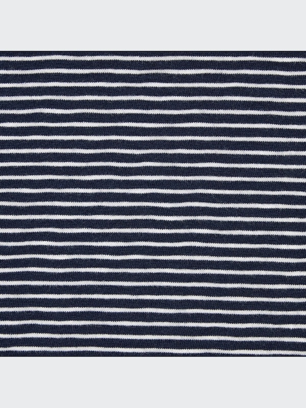 Slub Jersey Striped Cropped Short-Sleeve T-Shirt