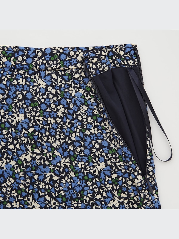 PRINTED SLIT MIDI SKIRT
