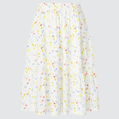 Girls Tiered Printed Skirt