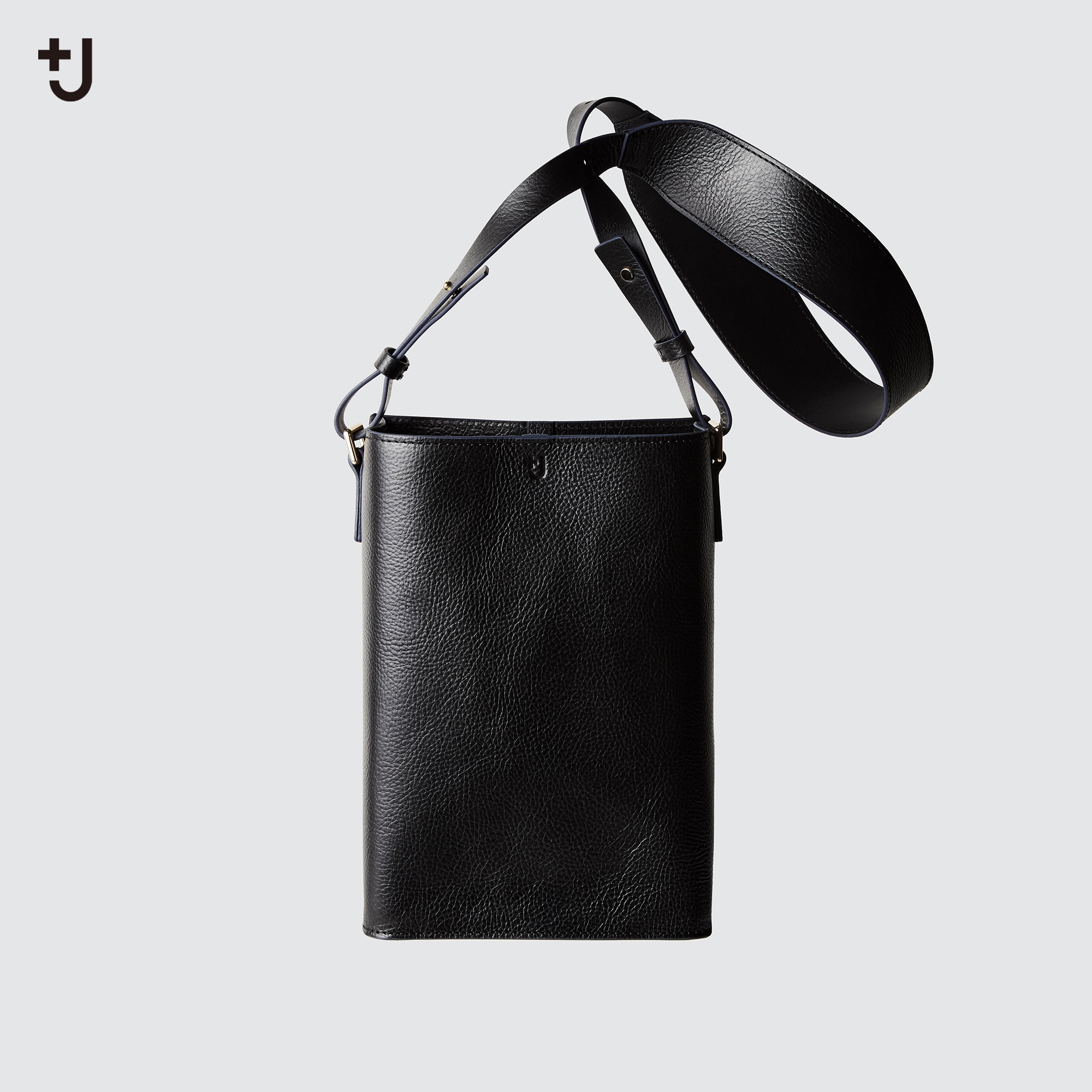 Jil Sander - Women's Medium Crinkled Shoulder Bag - Black - Leather