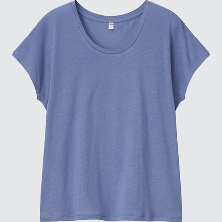 Leinenmix T-Shirt mit französischen Ärmeln