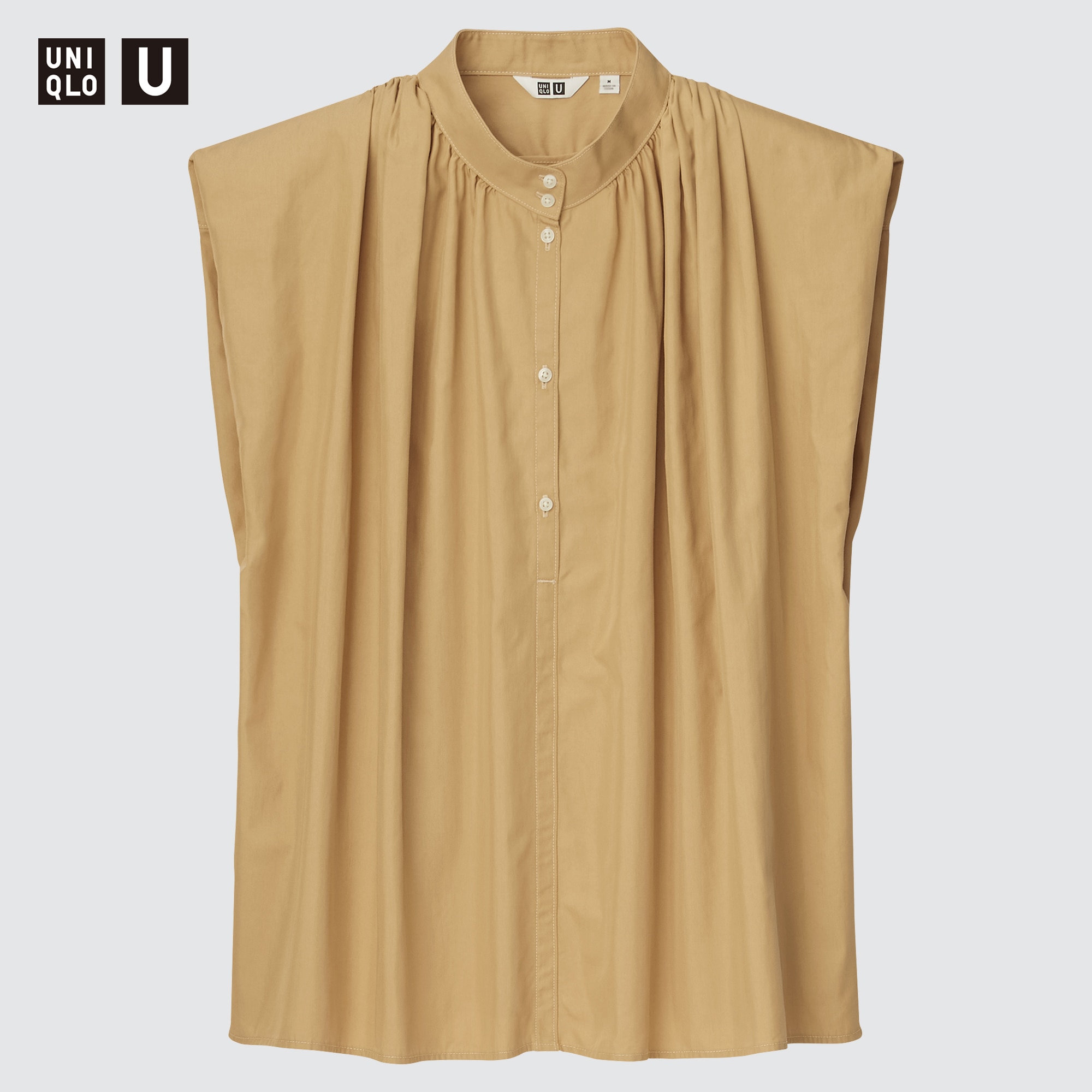 UNIQLO U Cotton Gathered Sleeveless Shirt | StyleHint