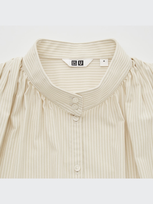 U Cotton Gathered Sleeveless Shirt