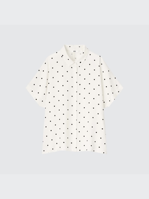 RAYON PRINTED SHORT SLEEVE BLOUSE