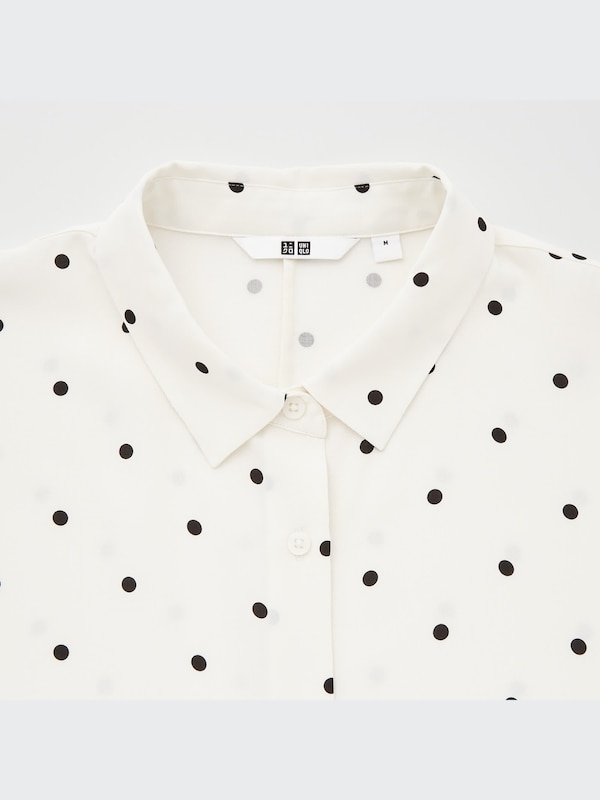 Rayon Printed Short-Sleeve Blouse