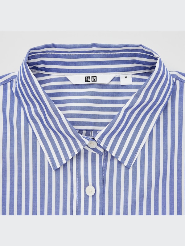 COTTON STRIPED LONG SLEEVE LONG SHIRT