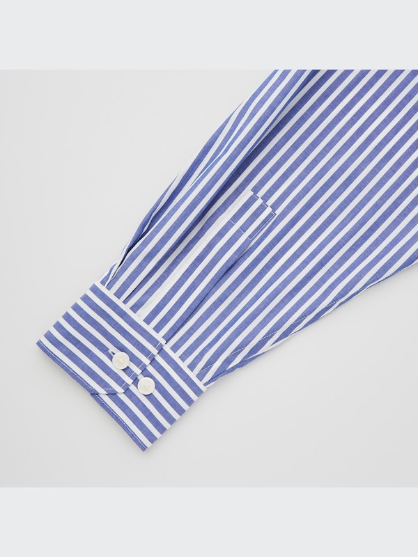 COTTON STRIPED LONG SLEEVE LONG SHIRT