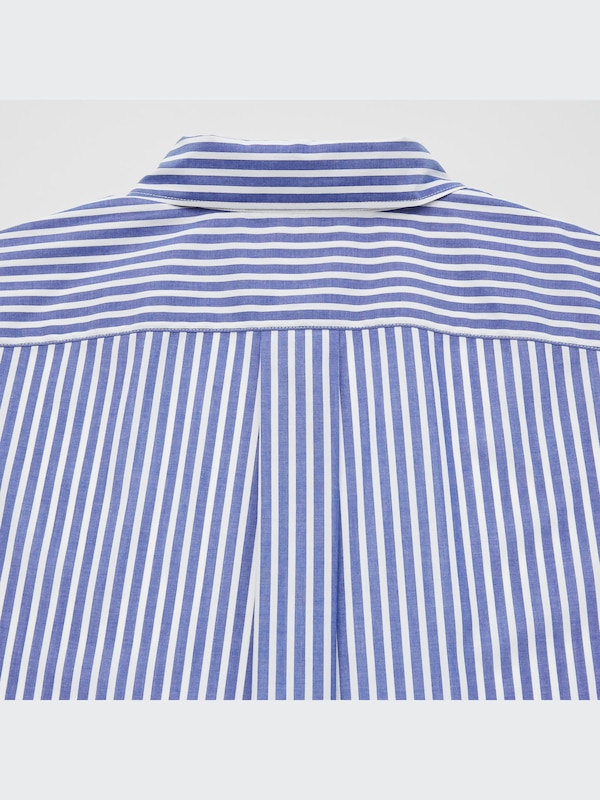 COTTON STRIPED LONG SLEEVE LONG SHIRT