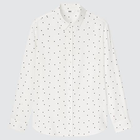 Women Viscose Dotted Long Sleeved Blouse