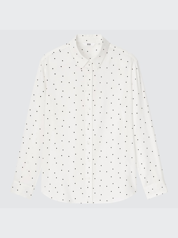 RAYON PRINTED LONG SLEEVE BLOUSE