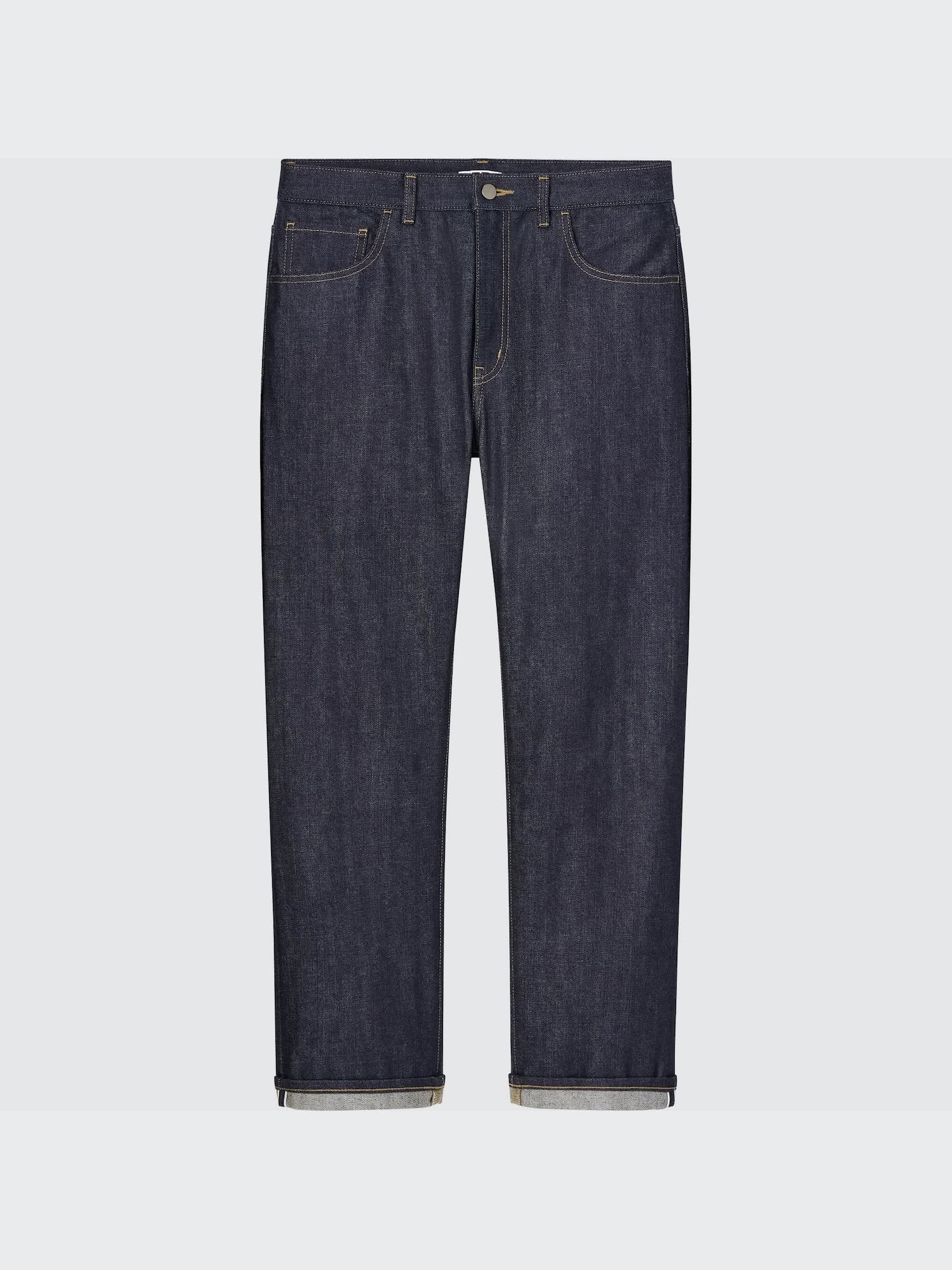 【YOURNUS】Navy stitch denim wide slacks Buy Navy Blue 100% Linen Button Wide Leg Trousers from Next