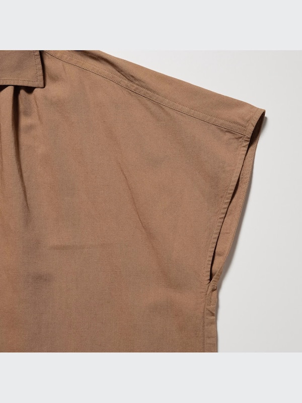 Linen-Blend Short-Sleeve Kaftan