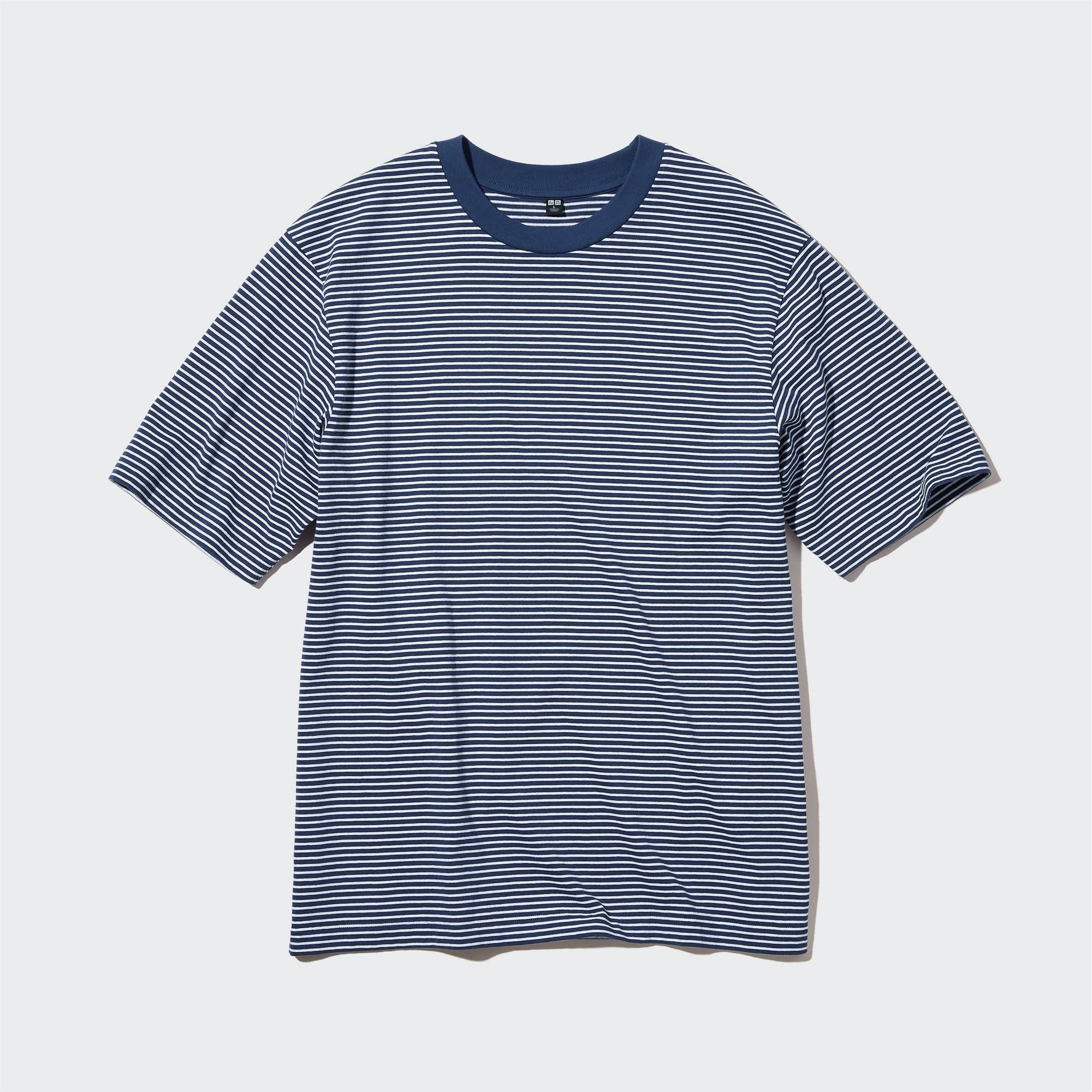 Oversized Striped Crew Neck Half-Sleeve T-Shirt | UNIQLO US
