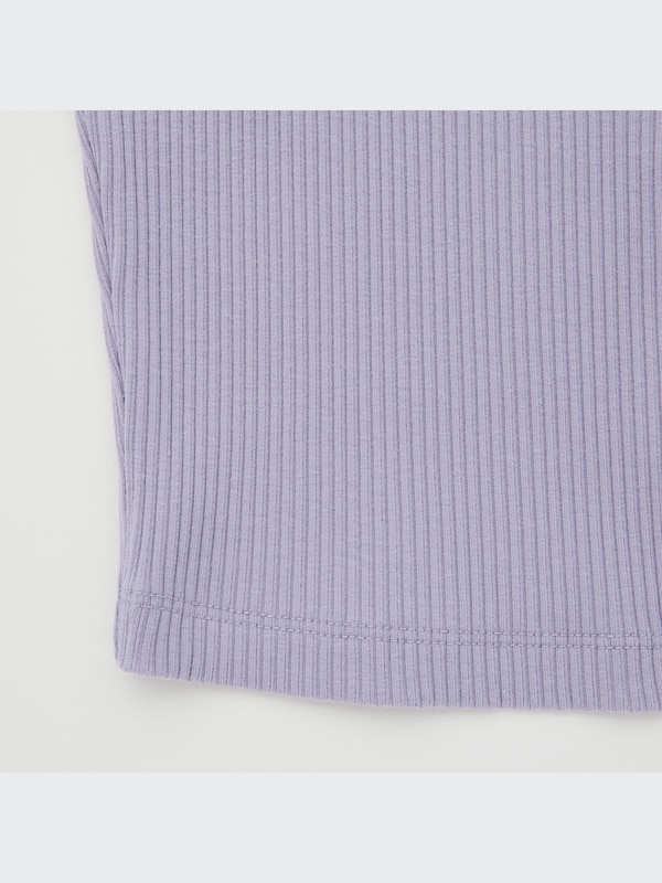 Ribbed Henley Cropped Tank Top