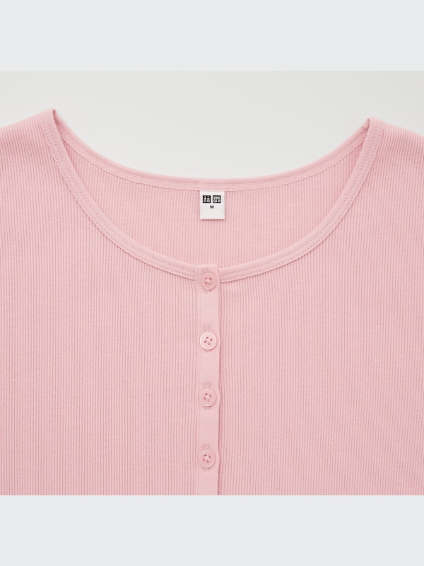 Ribbed Henley Short-Sleeve T-Shirt