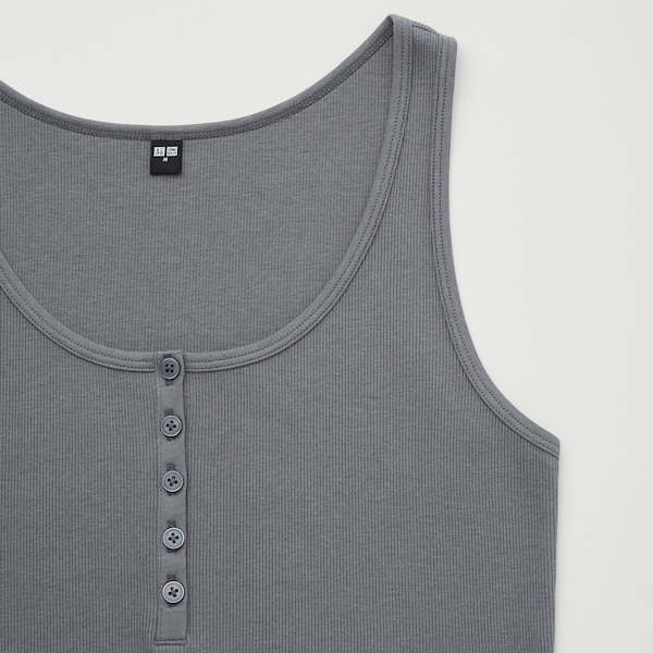 Ribbed Henley Tank Top UNIQLO US
