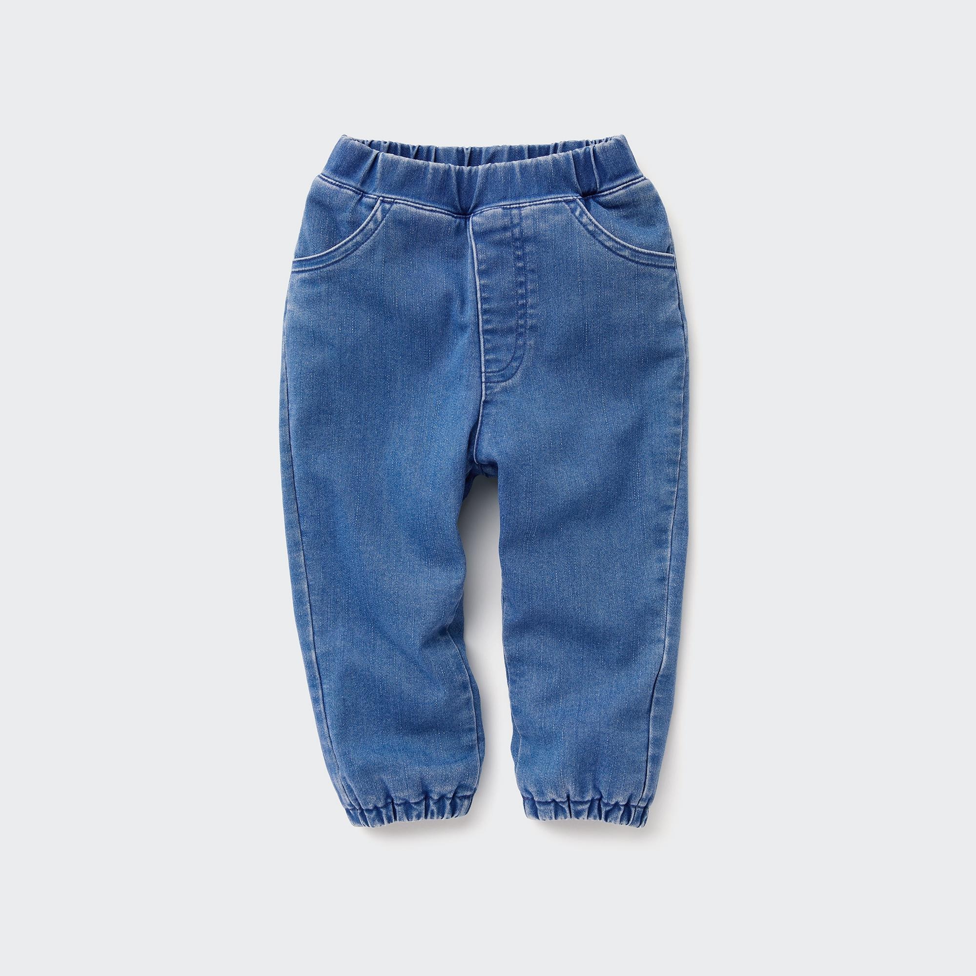 Uniqlo Neonati Abbigliamento Pantaloni e jeans Pantaloni 12-18 Mo Cotone Jeans Elasticizzati Foderati Caldi 