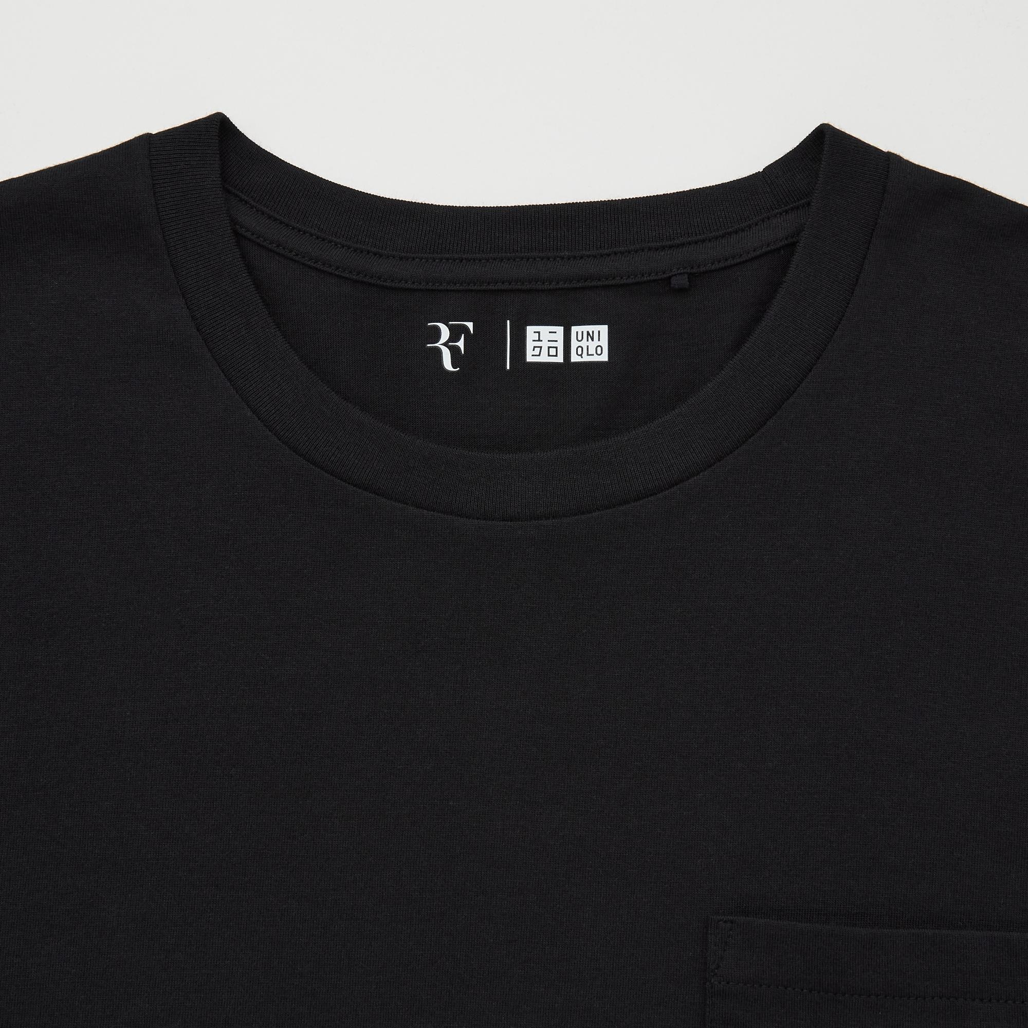 Mens Summer T Shirt RF Logo Roger Federer Logo Print Tee Shirts Tshirt Short Sleeve T-Shirt Crew Neck Clothes Apparel Black 