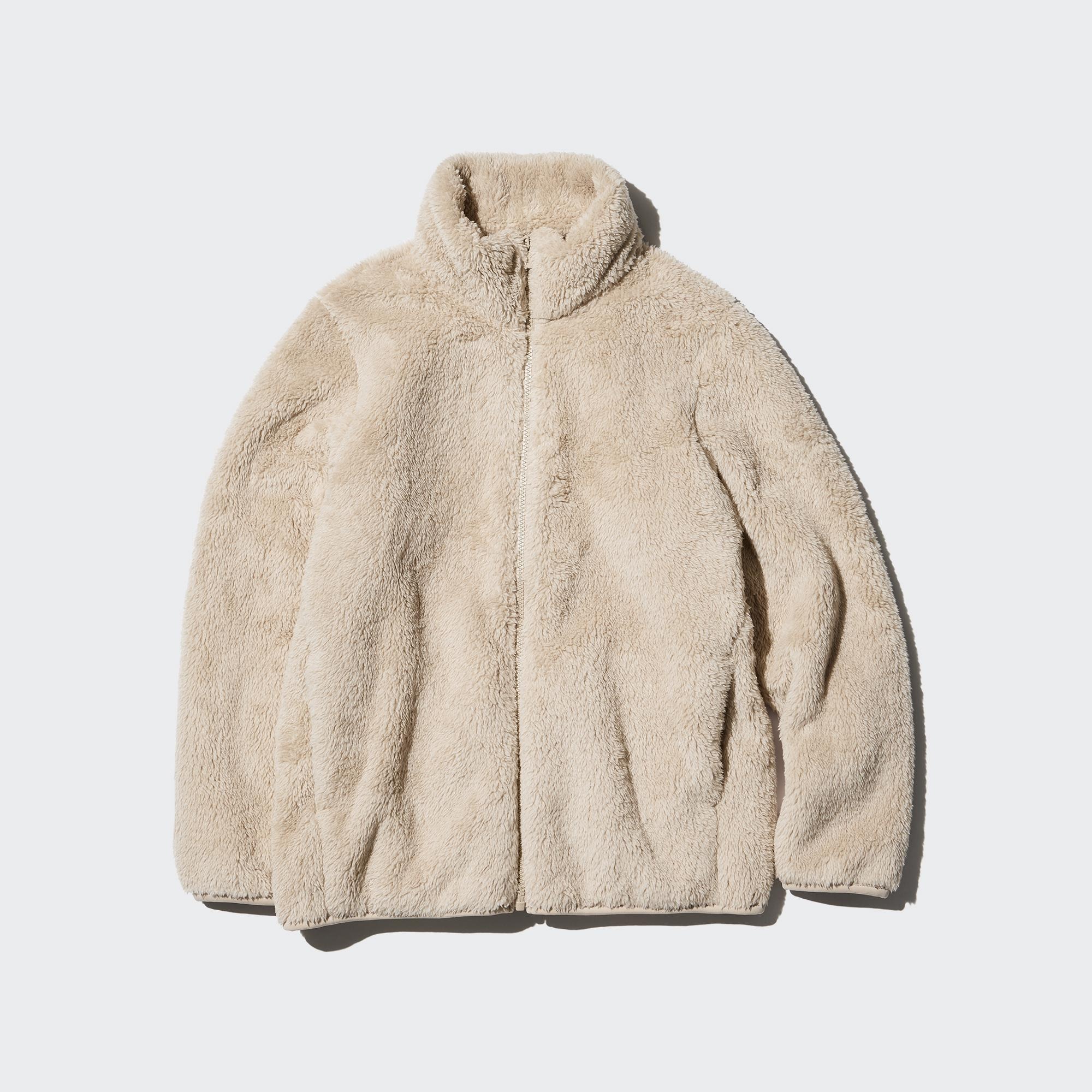 Fluffy zip up jacket sale