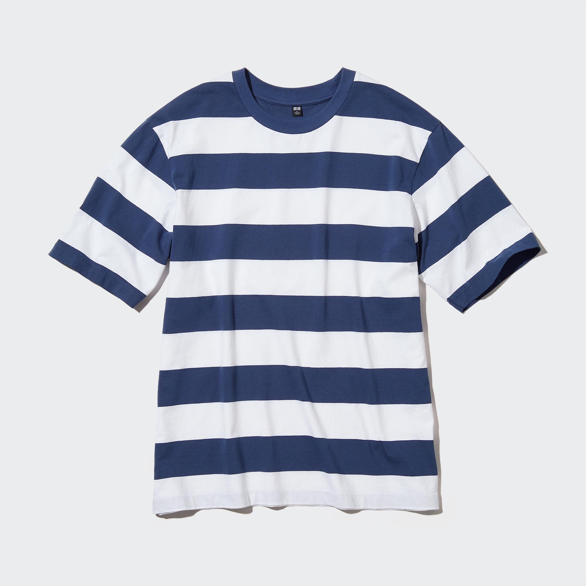 Check styling ideas for「OVERSIZED STRIPED CREW NECK HALF SLEEVE T-SHIRT ...