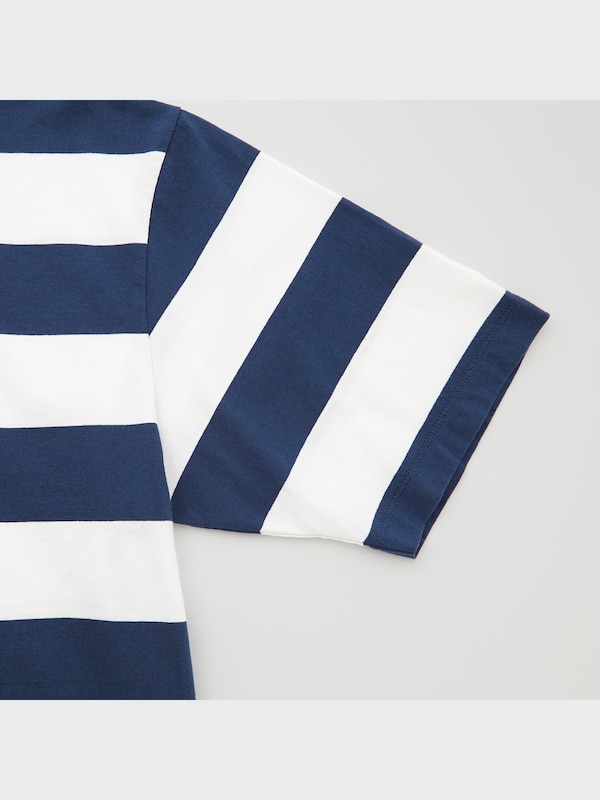 Oversized Striped Crew Neck Half Sleeve T-Shirt