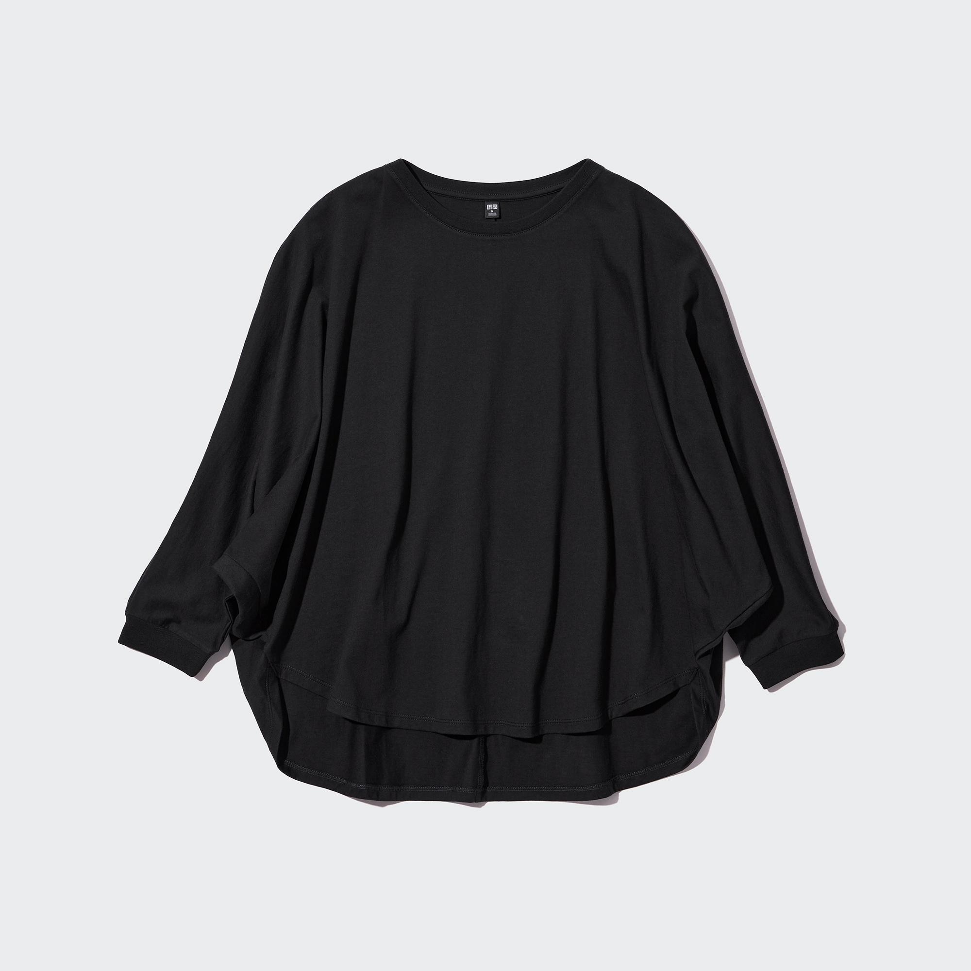 Cotton Dolman Oversized 3/4-Sleeve T-Shirt | UNIQLO US