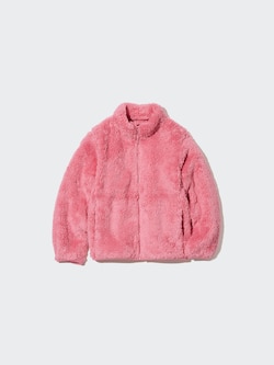Pink Fuzzy Fleece Coat Fluffy Yarn Fleece Full-Zip Jacket UNIQLO US