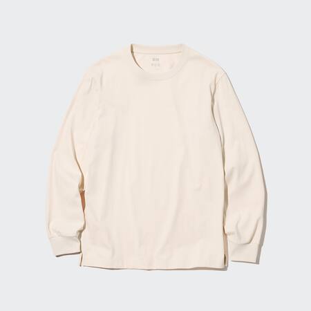 AIRism Cotton Long Sleeved Crew Neck T-Shirt