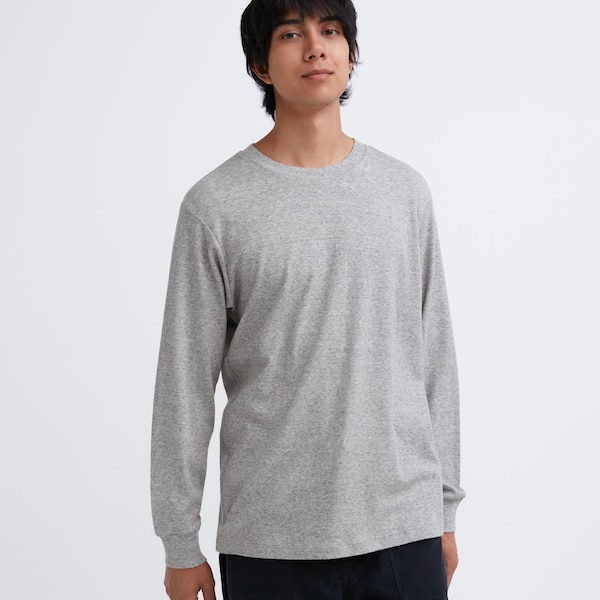 Brushed Cotton Crew Neck Long-Sleeve T-Shirt | UNIQLO US