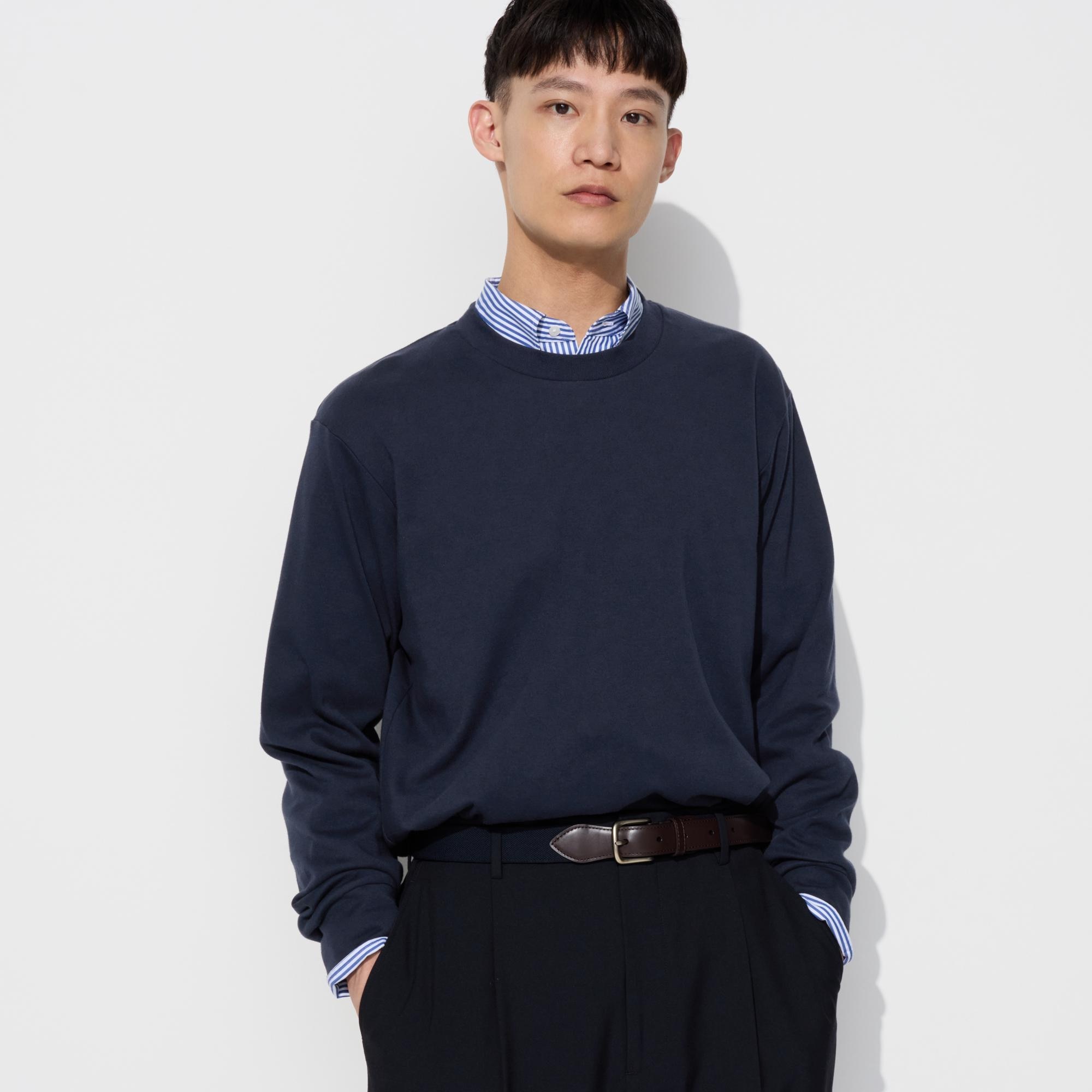 Brushed Cotton Crew Neck Long-Sleeve T-Shirt | UNIQLO US