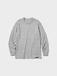 Brushed Cotton Crew Neck Long-Sleeve T-Shirt