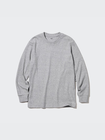 Brushed Cotton Crew Neck Long-Sleeve T-Shirt