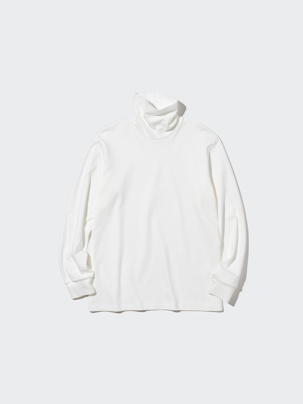 Brushed Cotton Turtleneck Long-Sleeve T-Shirt