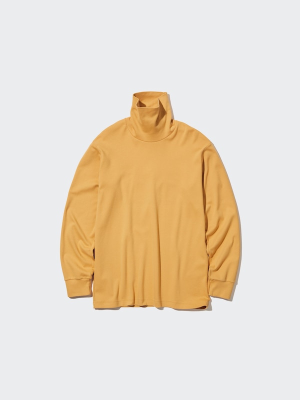 Brushed Cotton Turtleneck Long-Sleeve T-Shirt