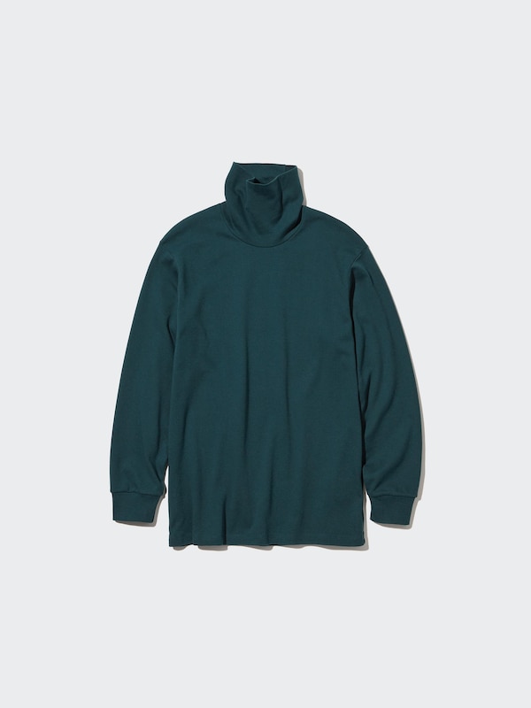 Brushed Cotton Turtleneck Long-Sleeve T-Shirt