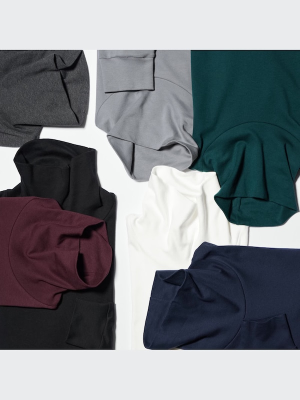Brushed Cotton Turtleneck Long-Sleeve T-Shirt