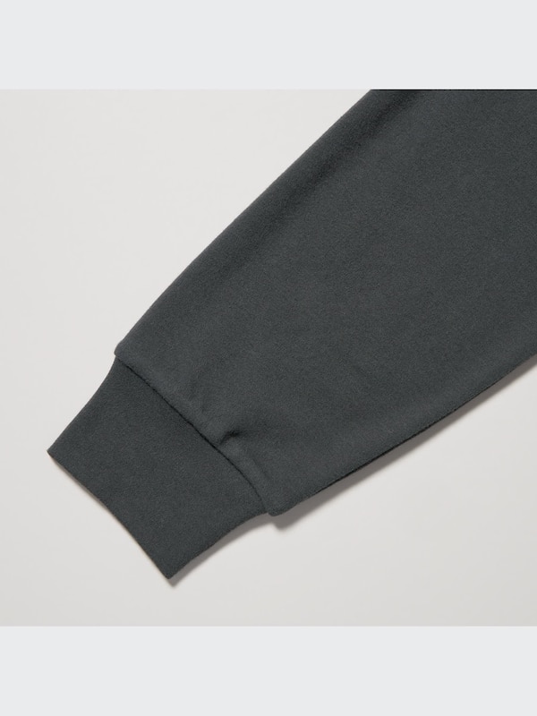 Brushed Cotton Mock Neck Long-Sleeve T-Shirt