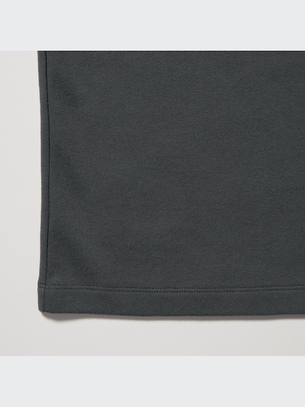 Brushed Cotton Mock Neck Long-Sleeve T-Shirt