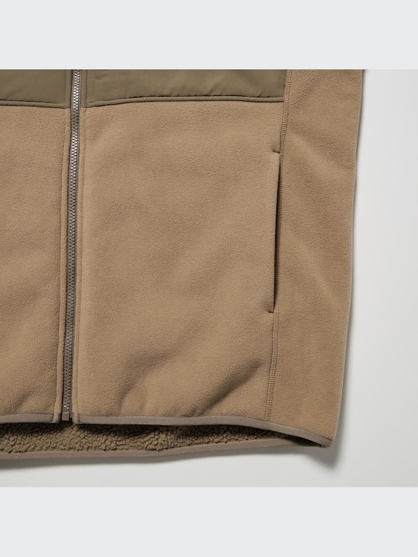 Windproof Outer Fleece Parka (Color Block)