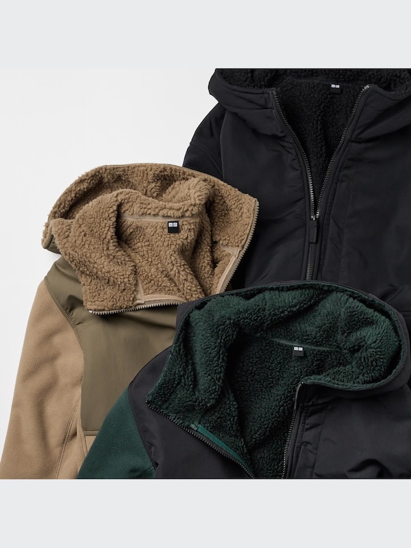 Windproof Outer Fleece Parka (Color Block)