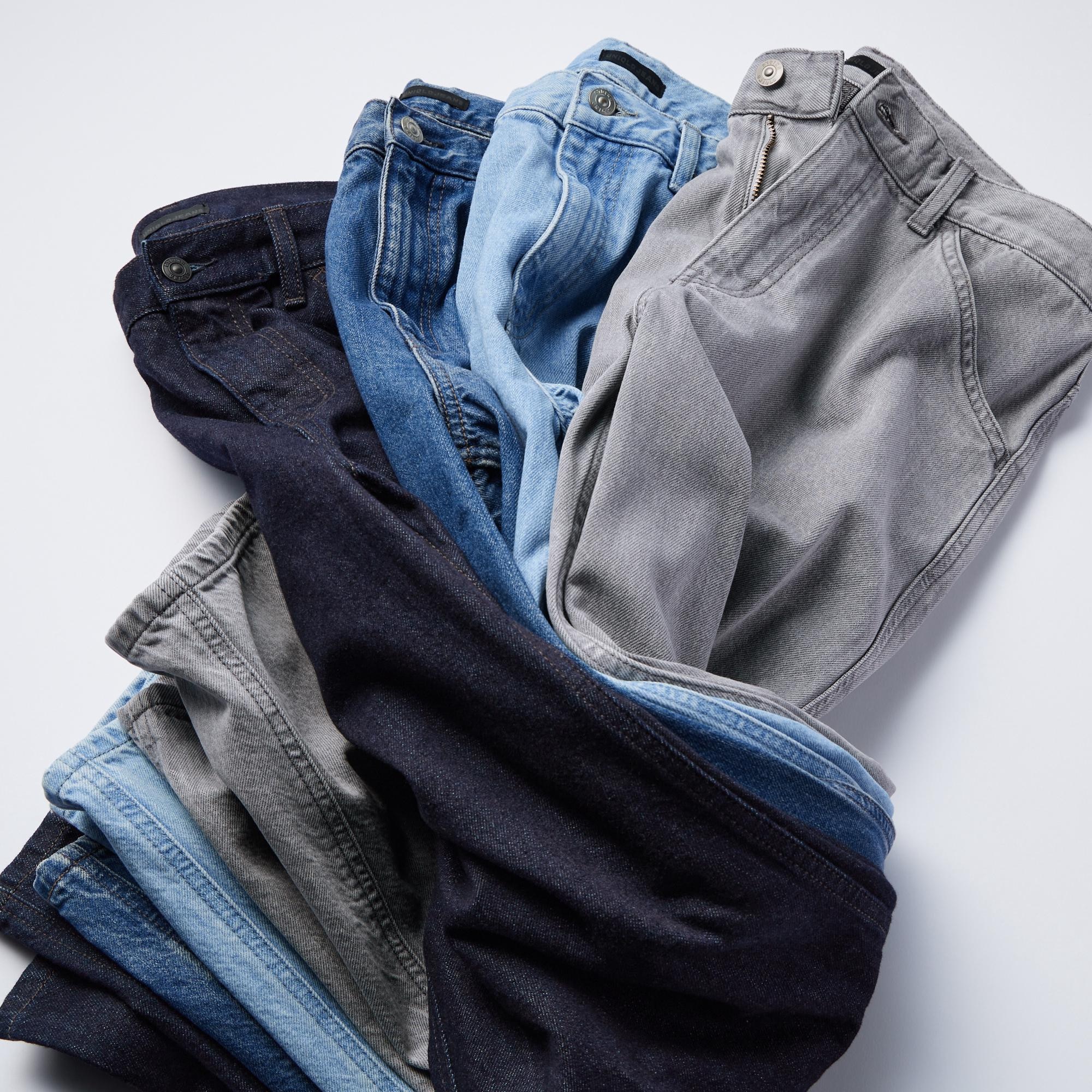 Uniqlo wide fit tapered sales jeans