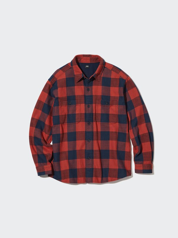 CHEMISE À CARREAUX EN COTON BROSSÉ
