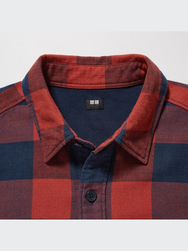 CHEMISE À CARREAUX EN COTON BROSSÉ