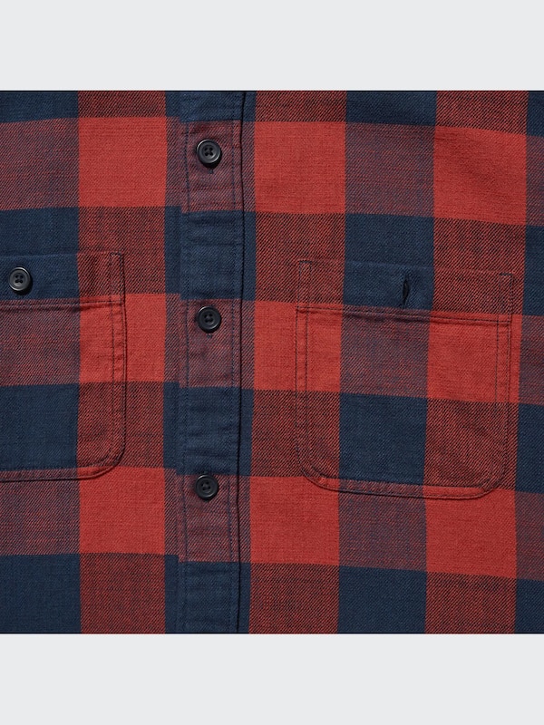 CHEMISE À CARREAUX EN COTON BROSSÉ