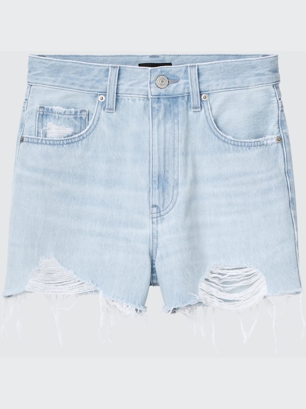 High-Rise Denim Shorts
