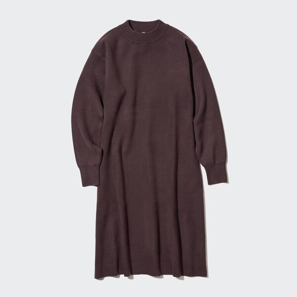 Souffle Yarn Mock Neck LongSleeve Dress UNIQLO US