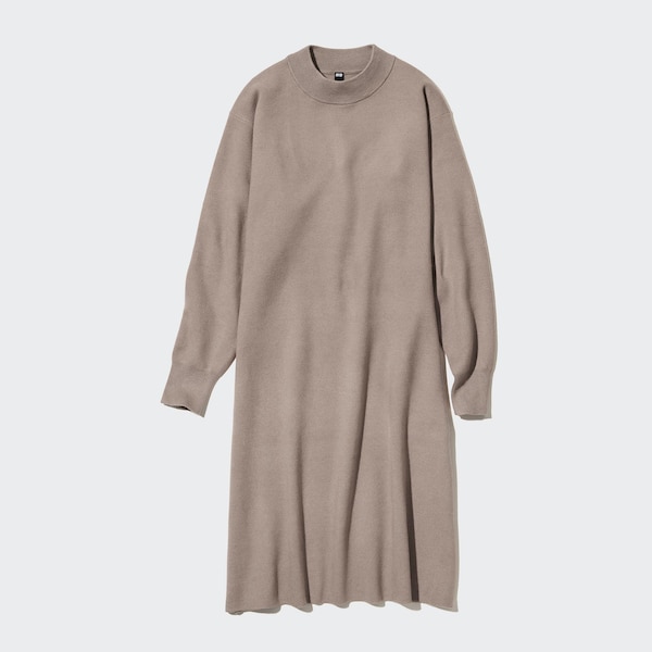 Wool Tailored Mock Neck Long Sleeve T-shirt Color: Navy
