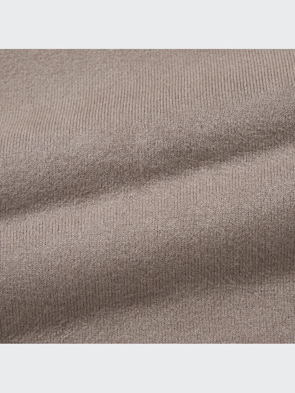 Souffle Yarn Mock Neck Long-Sleeve Dress